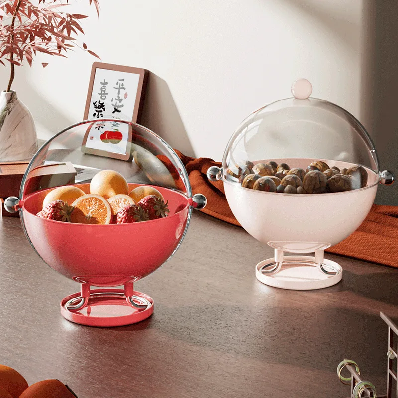 

Luxury Rotating Fruit Tray for Living Room Nuts Candy Dry Fruit Snacks with Drainage Plate