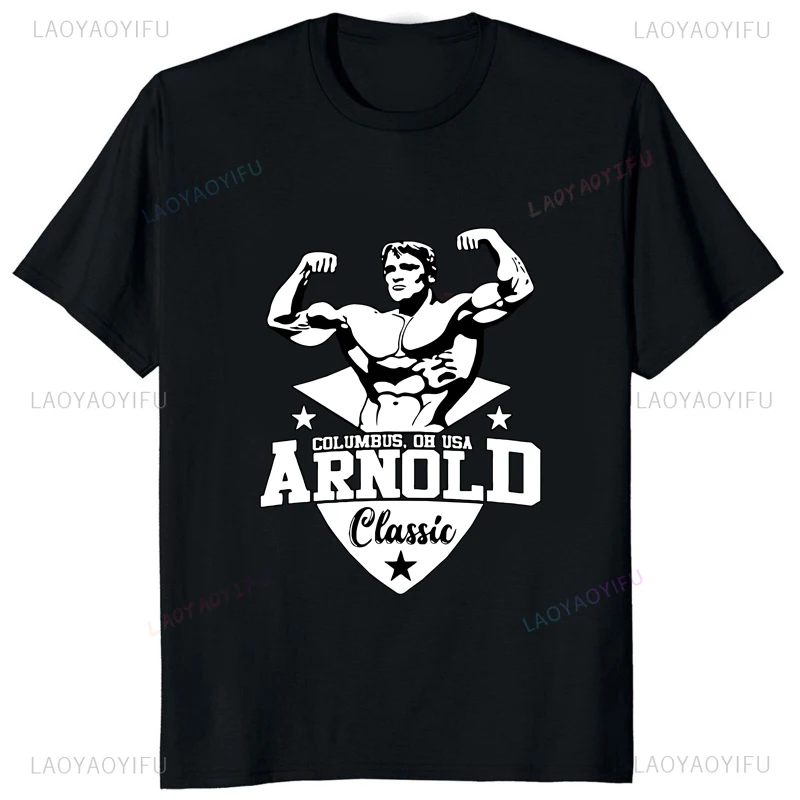 Arnold Schwarzenegger Mr Olympia Conquer T-shirt Casual Fashion Breathe Comfort Man T Shirt Loose Streetwear Harajuku Unisex Tee