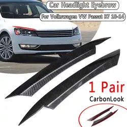 For Volkswagen for VW Passat B7 2010-2015 Car Headlight Head Lamp Light Eyelid Eyebrow Stickers Cover Trim Accessori Piano Black