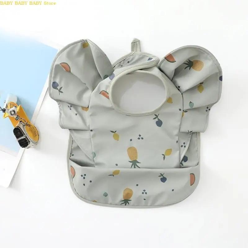 

Q81A Flying Sleeve Shaped Feeding Bib with Water Proofing Layer, Adjustable Saliva Towel for Baby 6-36 Months