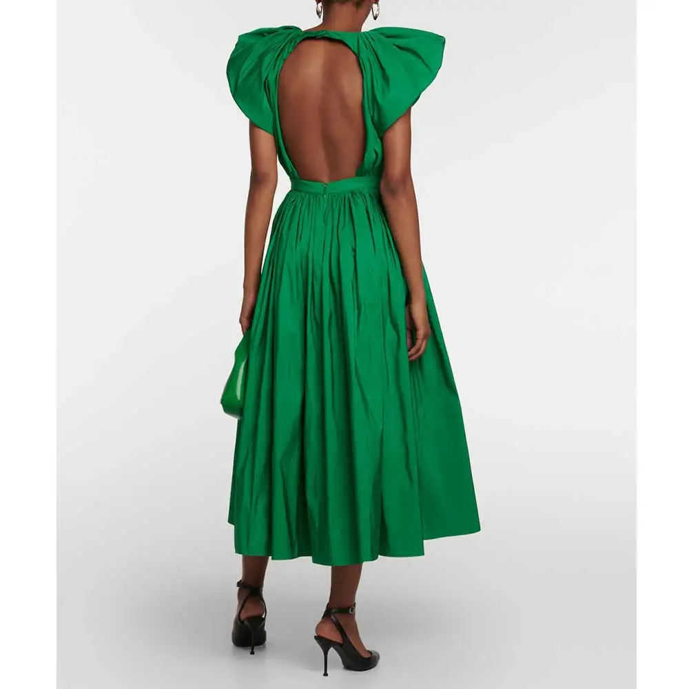 YUMDAI Sparkling Taffeta Puffle-sleeve Evening Gown A-line Dress Black Girls 15 Years Old Bat Mitzvah Green Gown Bridesmaid Gown