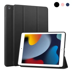 Miękka skorupa dla Apple iPad 7 8 9 10.2 ''okładka składana tylna powłoka dla iPad 7th 8th 9th generation A2603 A2604 Tablet Case