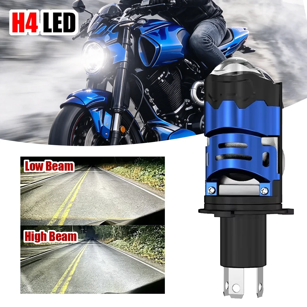 Motorcycle Led Headlight Bulb H4 - Lensa Proyektor LED Mini H4, Lampu