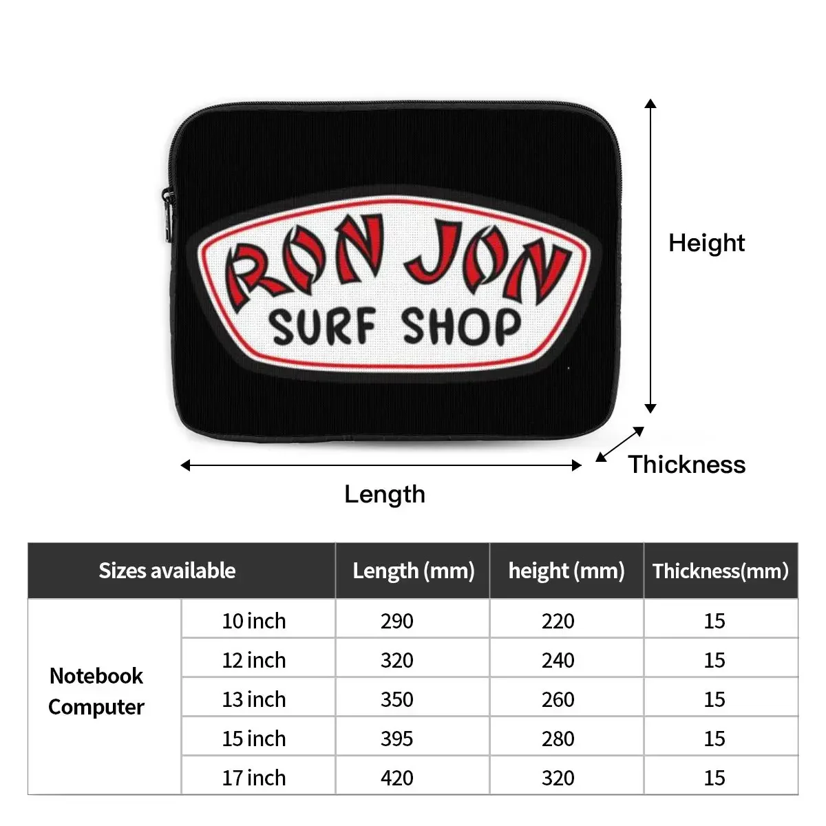 Ron Jon Surf Shop Notebook Laptop Bag Case Pouch 10 12 13 15 17 Inch Notebook Sleeve Cover Bag Tablet Shockproof Case Bag