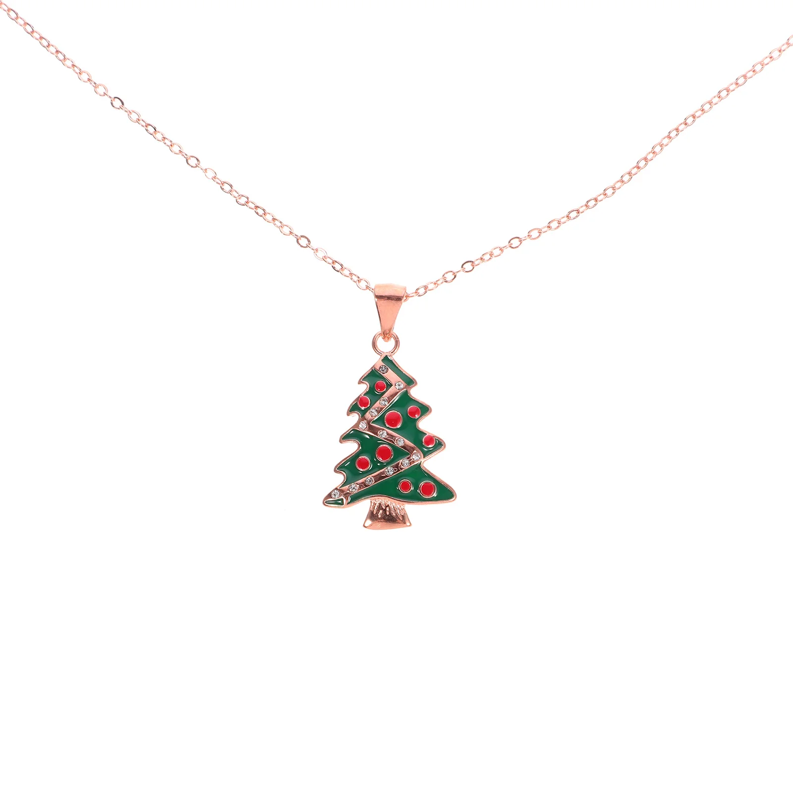 

Christmas Tree Necklace Creative Durable Colorful Pendant Ideal for Christmas Party Sweater Chain Neck Accessories Chic Jewelry