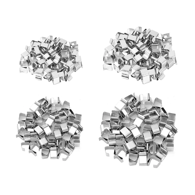

E5BE 50pcs Metal Gutter Clips Heavy Duty Metal Hangers for Christmas Light Display