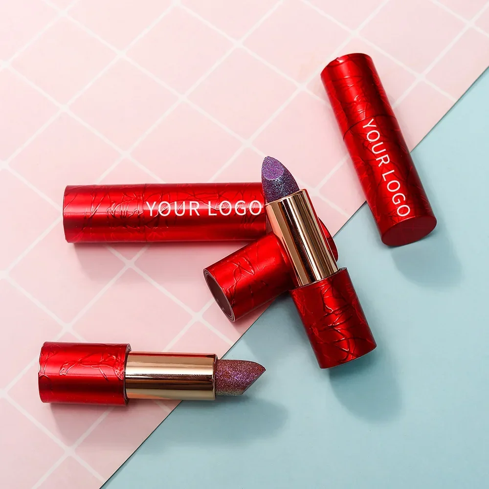 Maquiagem Metallic Lipsticks 4 Color Moisturizing Fine Glitter Lipstick Waterproof Long Lasting Makeup Lips Cosmetic