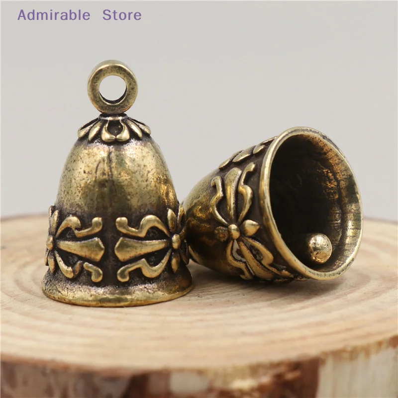 wBell Pendant Jingle Bell Brass Vintage Keyring For Gift Decor Hanging Ornament