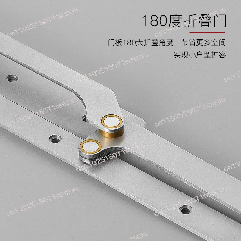 180-Degree Double Folding Door Hinge Hardware Set for Wardrobe Bedroom Bathroom Wooden Doors Top & Bottom Pivot Hinge