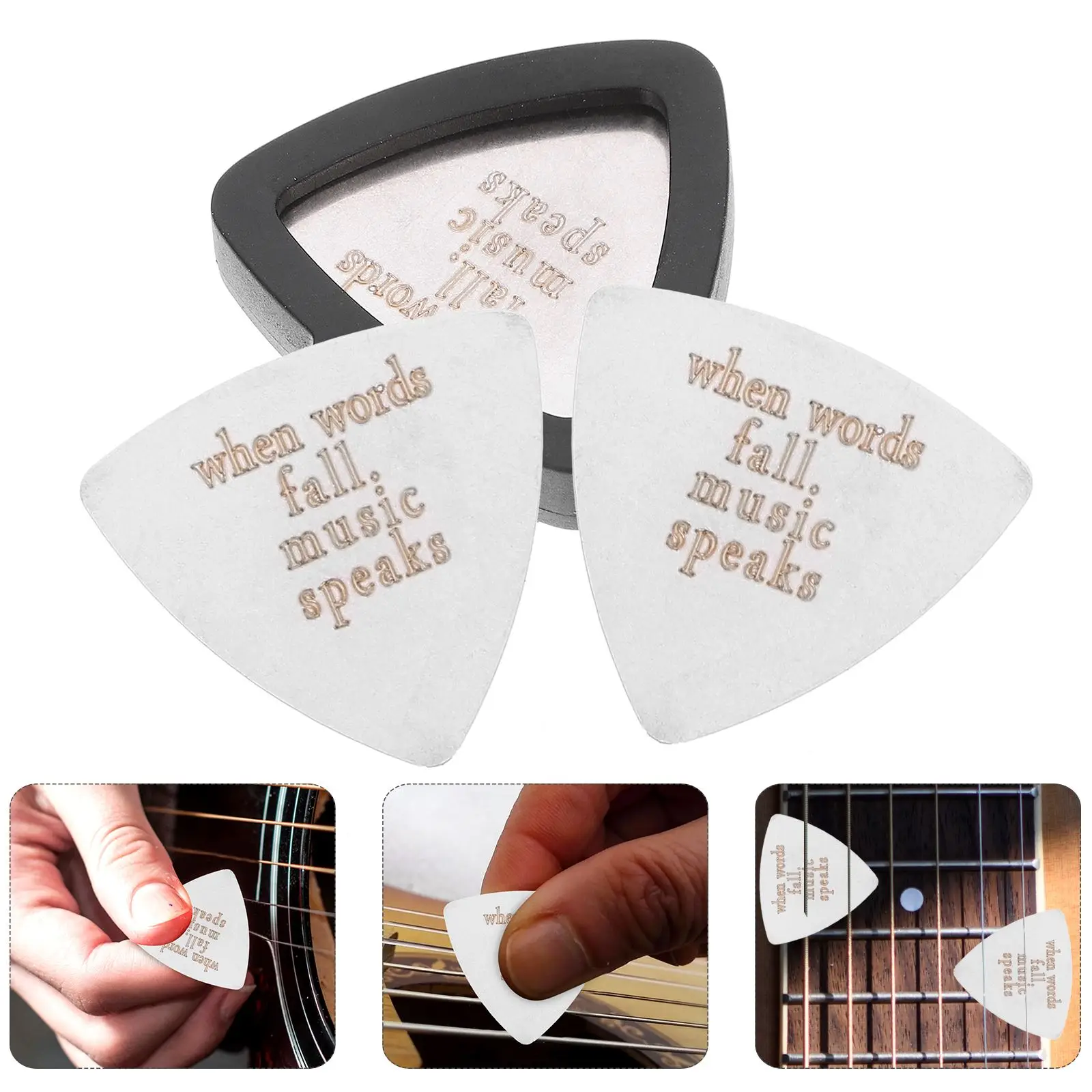 3pcs Guitar Picks Small Guitar Picks Electric Guitar Picks Electric Guitar Parts Picks Accessories With Pick Clip Holder