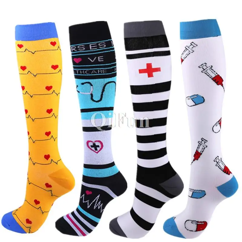 Unisex Compression Socks Knee High Medical Varicose Veins Edema Diabetes Sports Socks Nylon Football Cycling Socks For Men Women