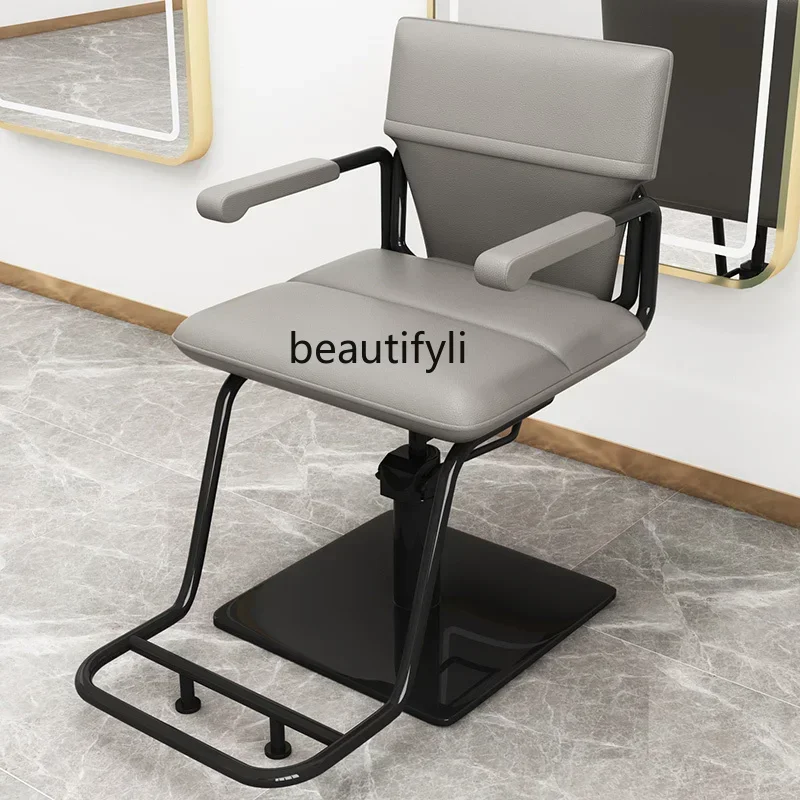 Hair Salon Chair for Hair Salon Stainless Steel Rotatable Lifting Hot Dyeing Chair Barber Shop Hair Cutting Chair