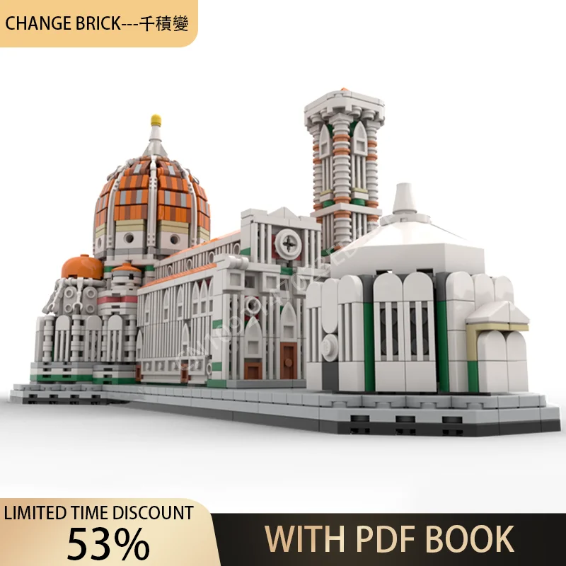 Moc 2013 peças catedral de florença 1:800 arquitetura modelar criativa crianças tijolo brinquedo aniversário edifício bloco de presente de natal