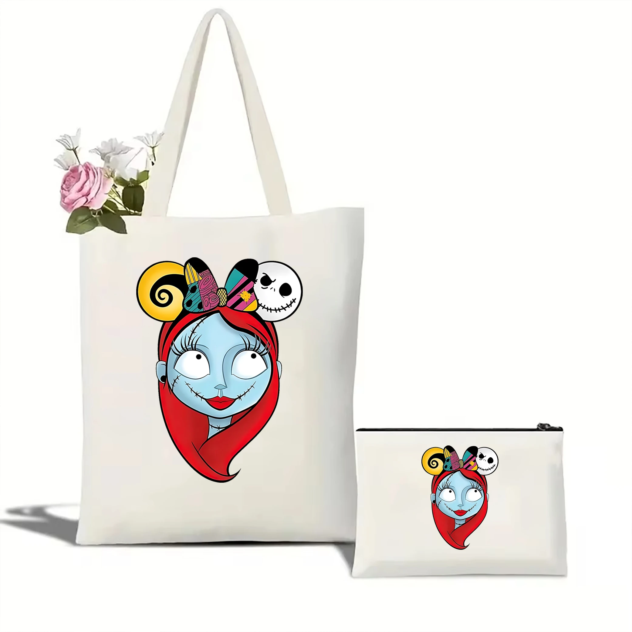 Disney The Nightmare Before Christmas tote bag Jack Sally Print Women Fashion Shoulder Bag Jack Skellington Halloween tote bag