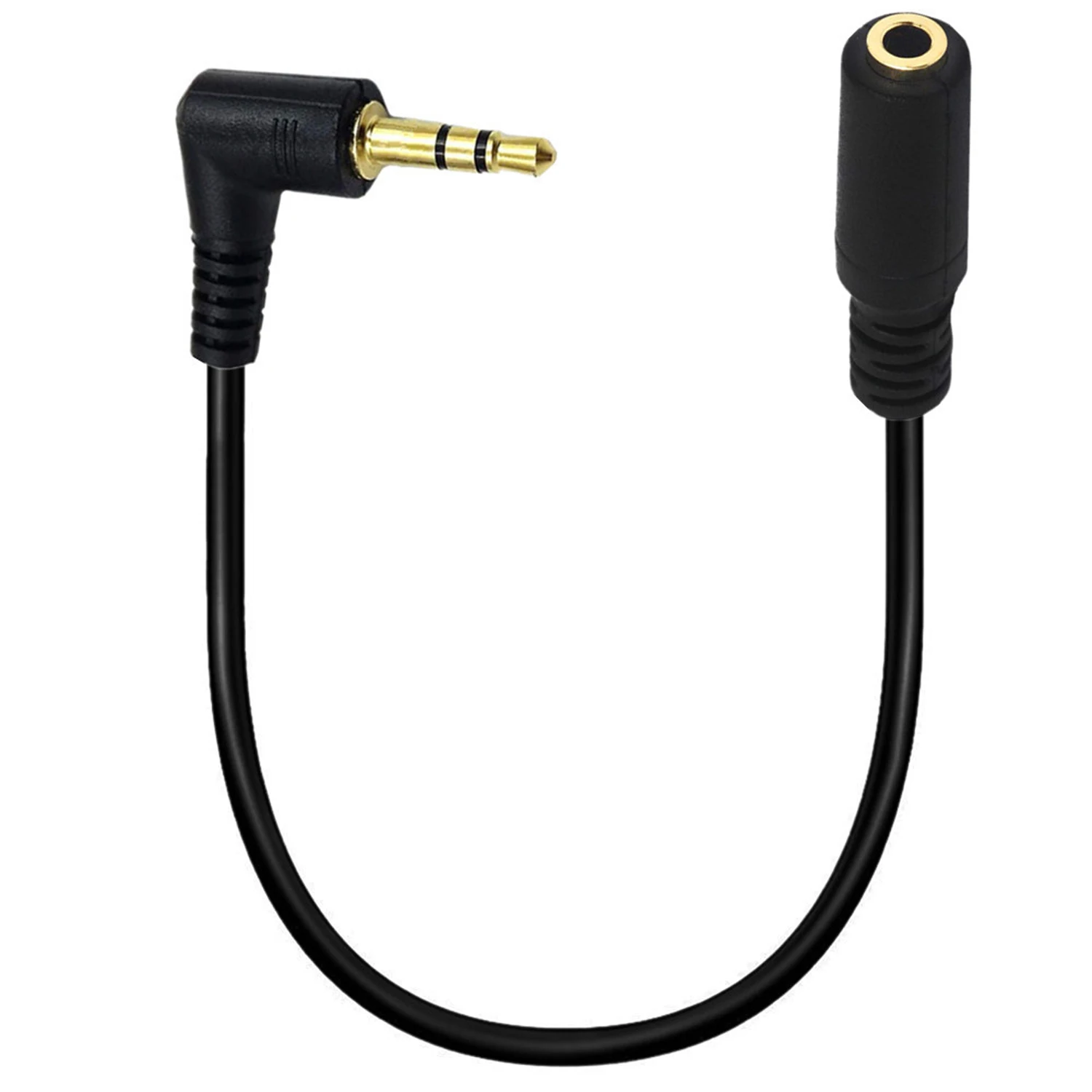 1pc ゴールド 3.5 ミリメートル 3 極 TRS 直角オーディオステレオオス 3.5 ミリメートル 3 極メス延長ヘッドフォンアダプタコネクタケーブル