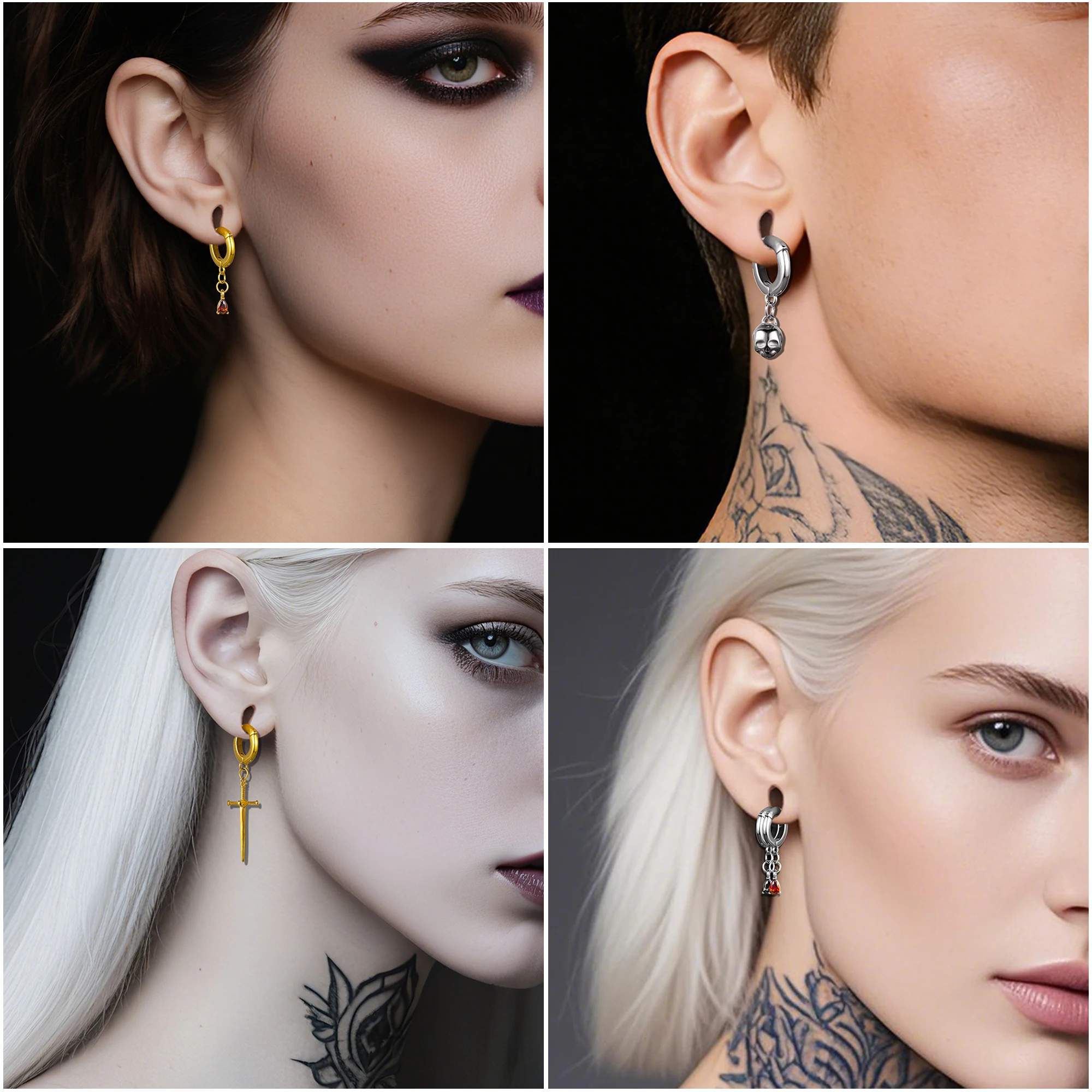 Doearko 2pcs/3pcs Element Ring Stack punk Ear Weight Simple Ear Expanders Stretchers Earring Gauges Body Piercing