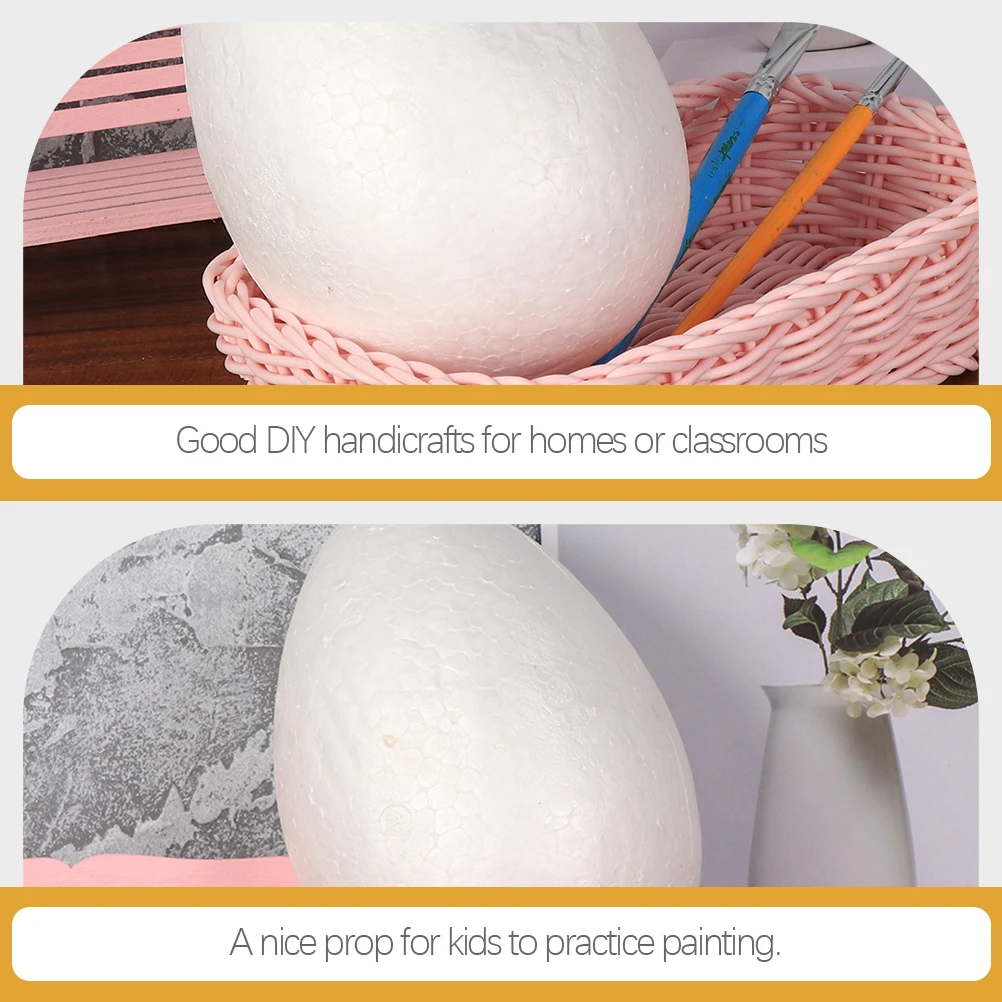 

10pcs Foam Easter Eggs Blank White Diy Crafts Painting Decorative Graffiti Props Festival Holiday Decoration