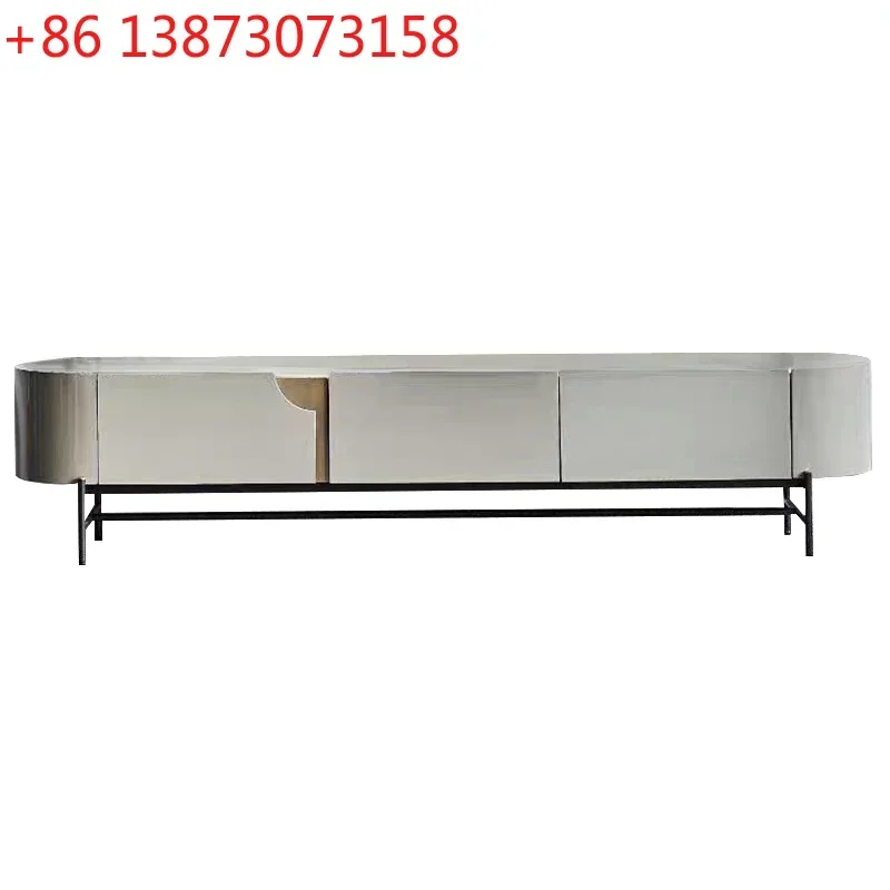 

Итальянский кофейный столик из камня класса люкс и тумба под телевизор: комплект для гостиной, современный минималистичный приставной столик