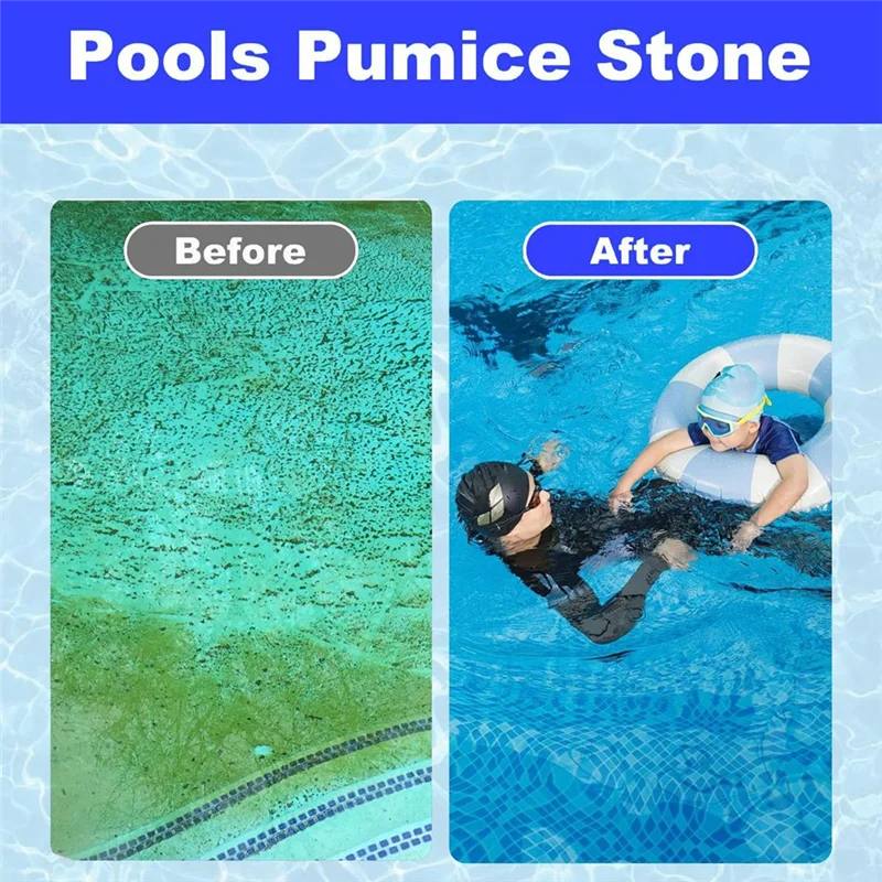 Bloque de limpieza de piscinas de IALJ-6PCS con mango, piedra pómez para azulejos de piscina, piedra de fregado para limpieza de piscinas