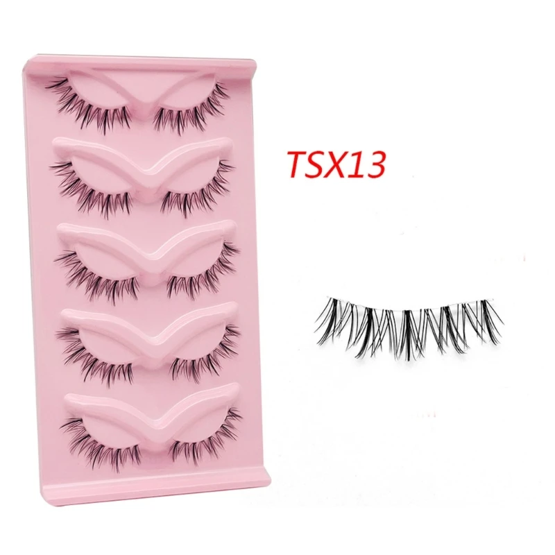 Manga wimpers Valse wimpers 3D natuurlijke wimpers Clear-Band nepwimpers Faux Nertsen piekerige wimpers Volume Cat-Eye wimpers