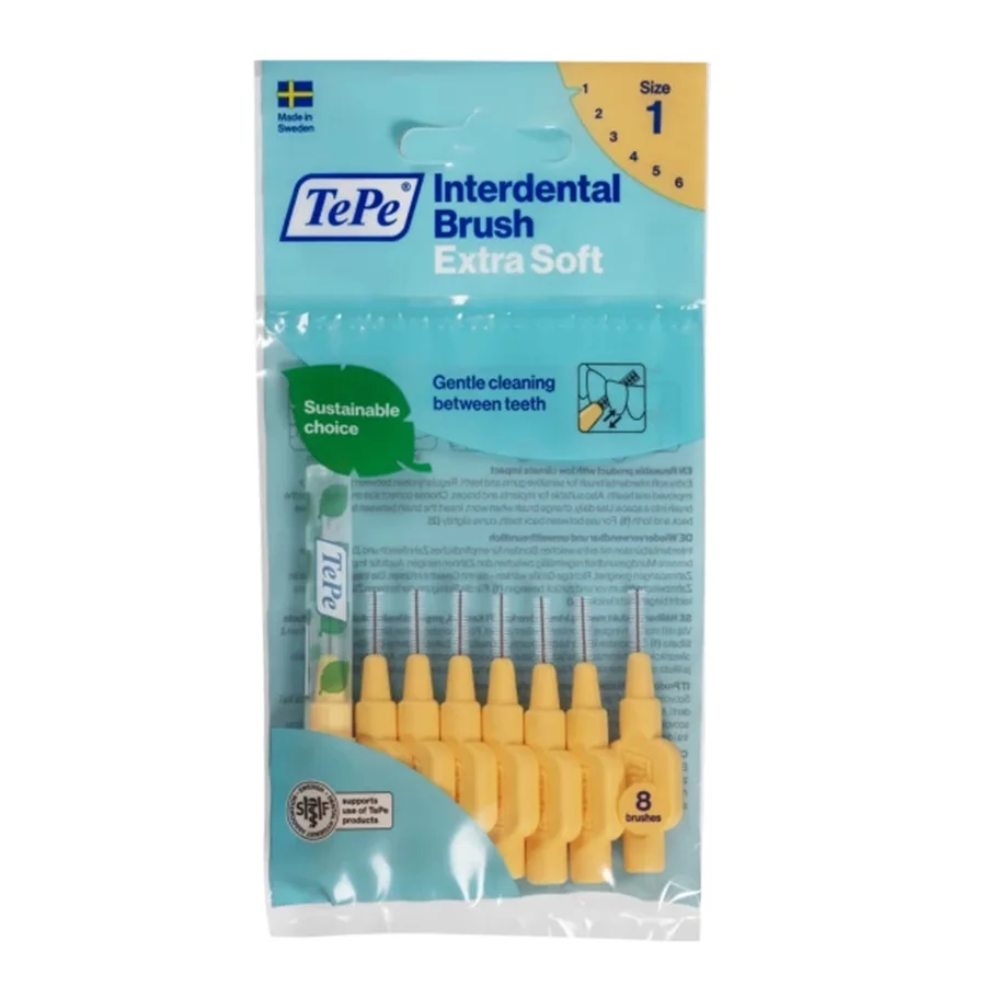 TePe Extra Soft Interdental Toothbrush 0.45mm Light Orange, 8 pieces