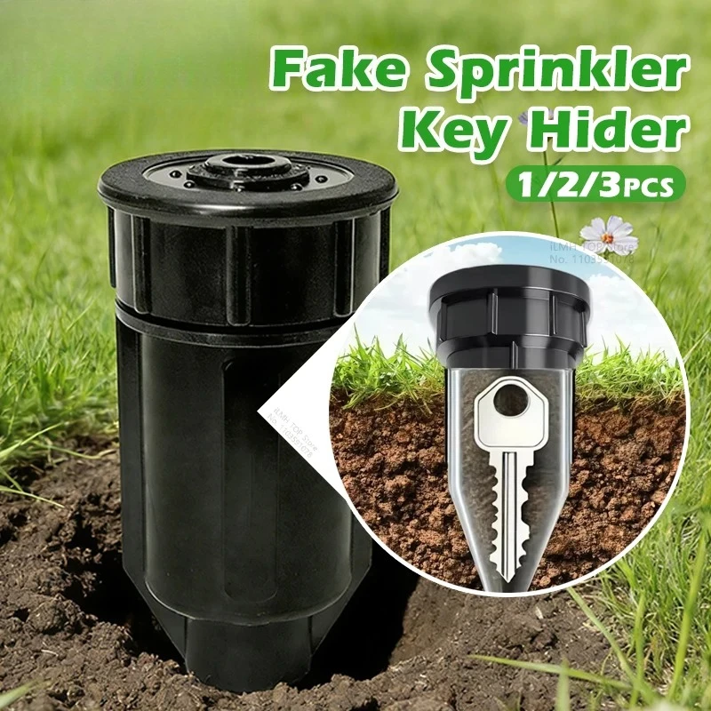 Fake Sprinkler Key Hider, Waterproof Outdoor Hidden Key Safe Box, Durable Plastic Garden Secret Storage, for Emergency Spare Key