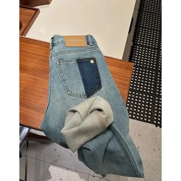 

CALYMIX 2025 Lyocell Silk Jeans Women Spring Summer High Waisted Light Blue Wide Leg Floor Length Pants