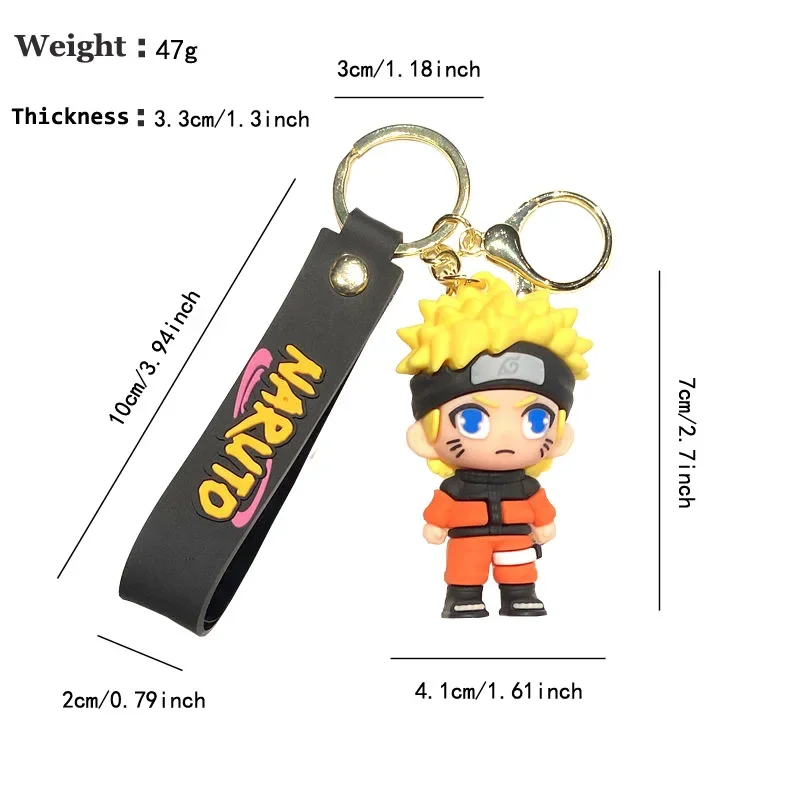 2024 New Naruto Cartoon Keychain Naruto Doll School Bag Pendant Car Key Chain Accessories Women\'s Bag Pendant Children\'s Gift