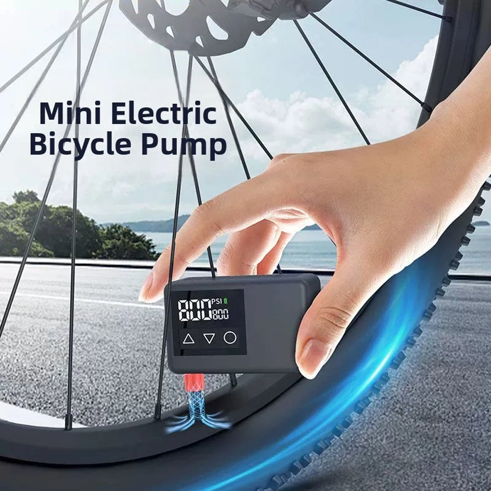 Mini Portable Digital Display Air Pump Ball Tyre Air Compressor Cycling Inflator 120PSI Mountain Bike Road Bicycle Tire Pump