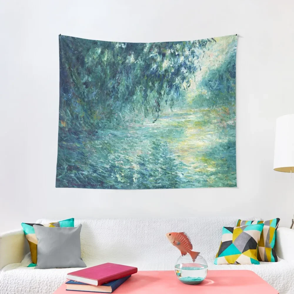 

Claude Monet Morning on the Seine Tapestry Room Decorating Aesthetic Wall Decoration Items Tapestry