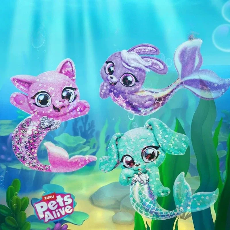 Fille 16 cm Pate Pet Sirène Boules Surprise Cadeaux Glow Sound Poupée électronique pour animaux de compagnie