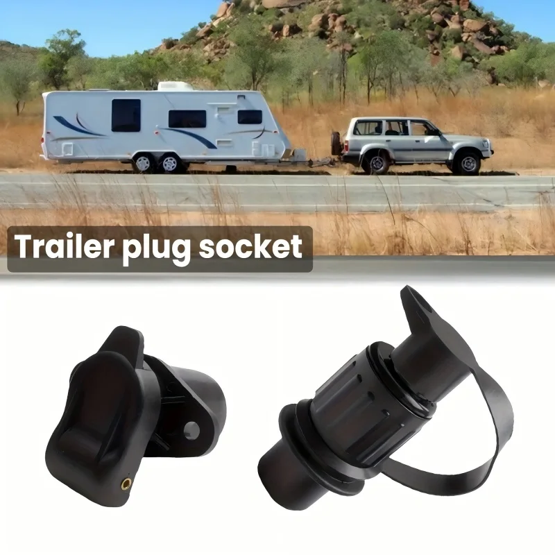 2pcs 3 Pin Trailer Socket Connectors Round Motorhome Power Cord Socket Connector Trailer Tractor Plug For Trailer Caravan Truck