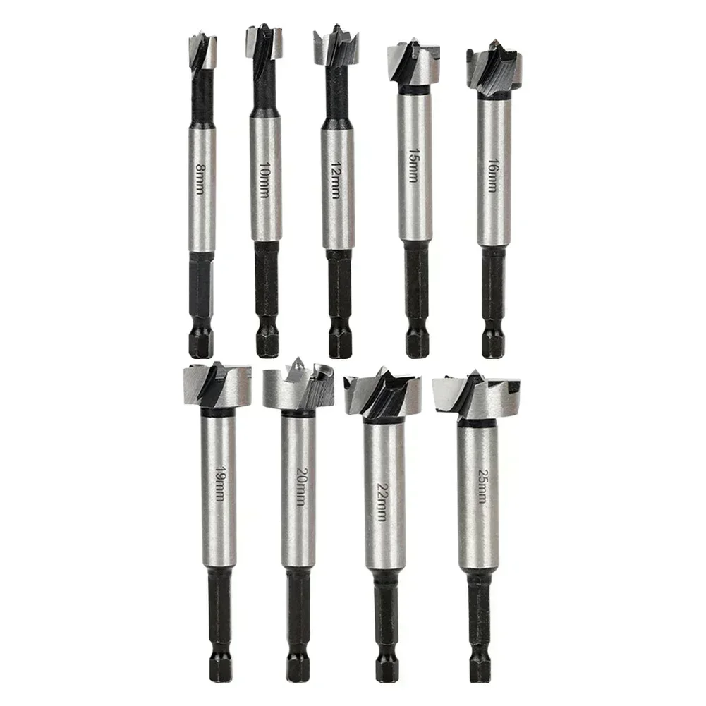 

1pc 8-25mm Forstner High Carbon Steel Boring Drill Bits Hex Shank Multi-Tooth Flat Wing Drill Wood Cutter Woodworking Tools