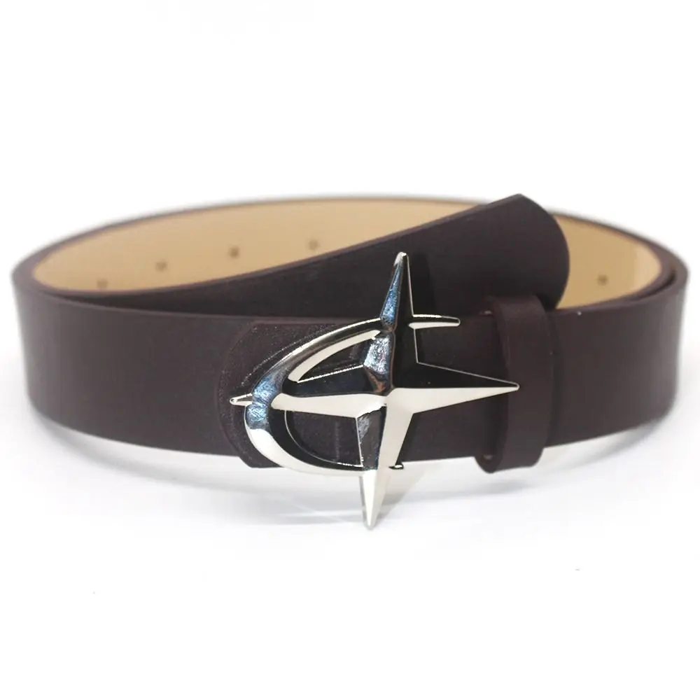

Punk Metal Cross Star Buckle Belts Alloy PU Leather Leather Belt Black Y2k Waistband Decorative Jeans