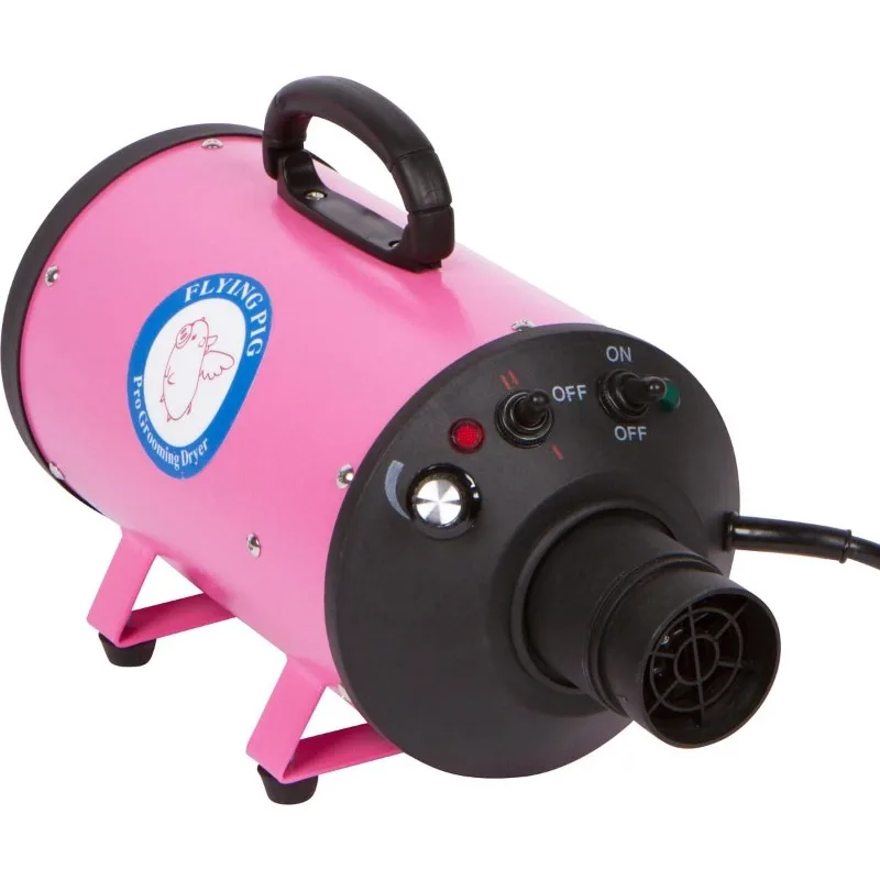 Flying Pig High Velocity Dog Pet Grooming Dryer w/Heater (Model: Flying One, Pink)