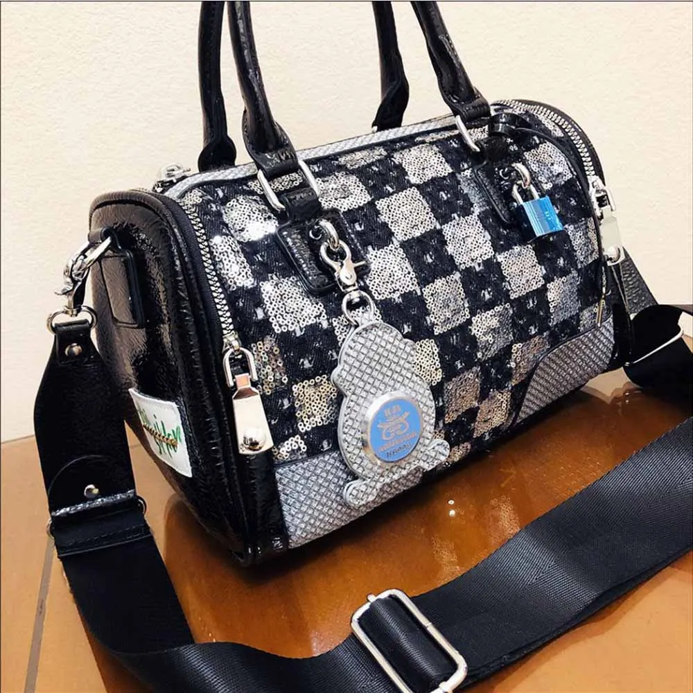 Fashion Brand Woman's Bag 2022 New Fashion Sequins Shoulder Bags Luxury Large Capacity Handbags Female Vintage Denim Tote Purse