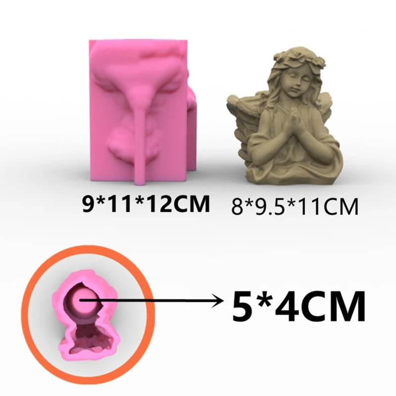 Praying Girl Gypsum Silicone Mold Diy Succulents Concrete Flower Pot Vase Plaster Cement Mold Clay Mold Pen Holder Mold