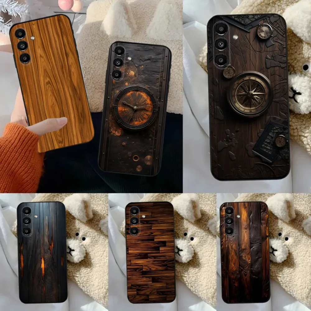 Wood Texture   Phone Case For Samsung S24,23,22,30,21,10,9,Ultra,Plus,Lite,FE,5G Black Soft Case