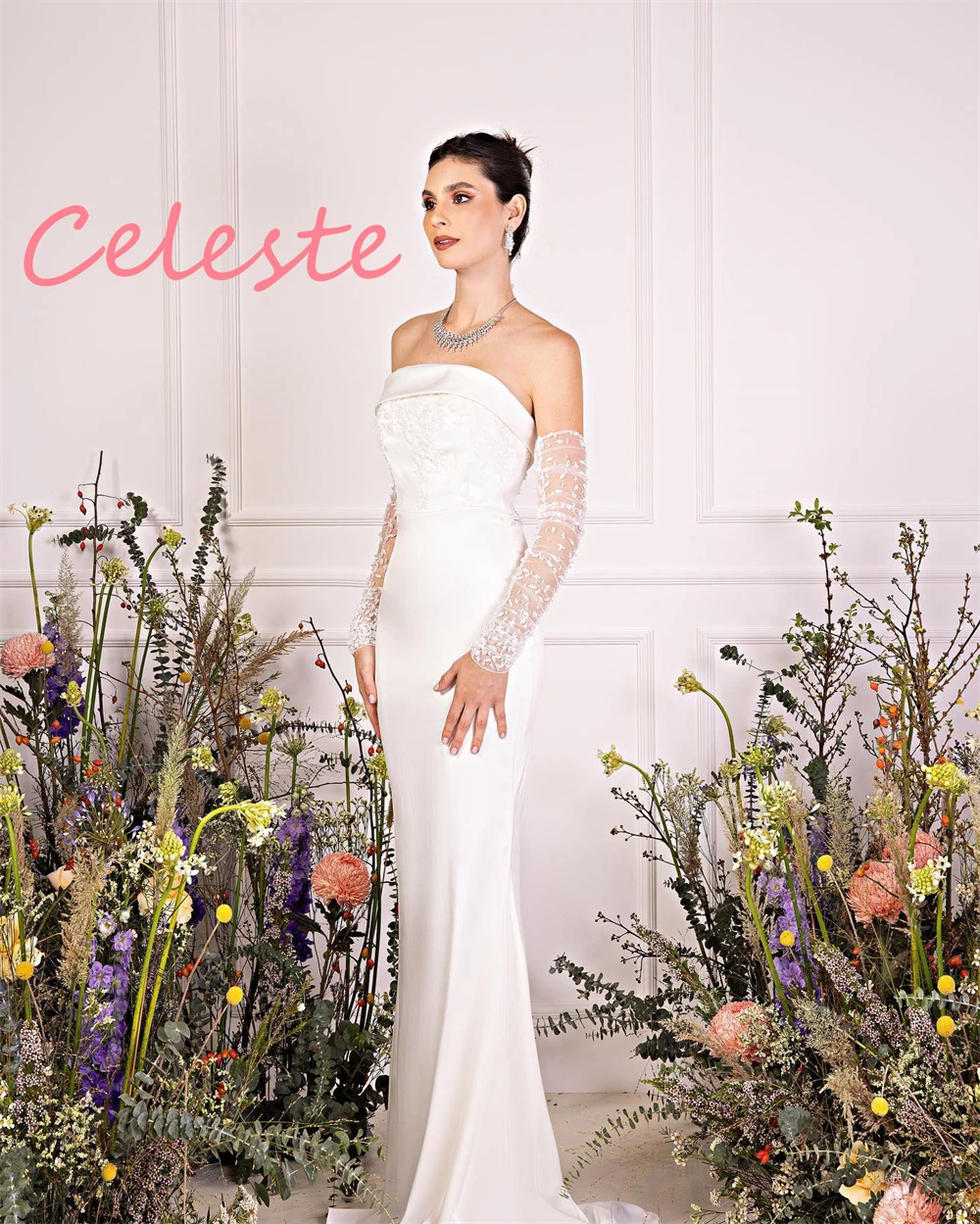 Aangepaste temperament witte satijnen avondjurken Mode strapless homecoming-jurken Prachtige jurken voor speciale gelegenheden