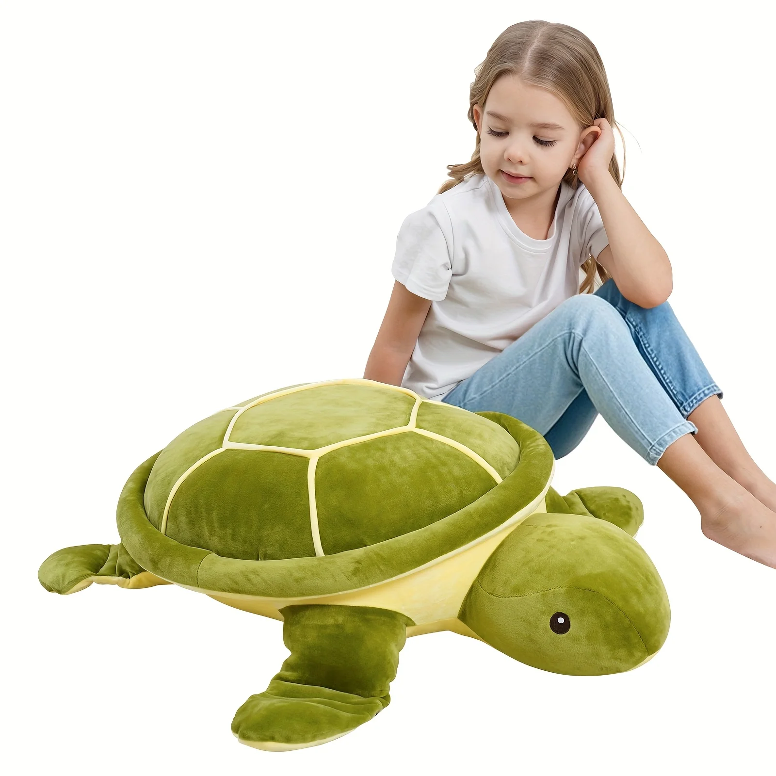 28-inch gigantisch pluche schildpadspeelgoed - ultrazacht oversized oceaanschildpadkussenspeelgoed, PVC-vrij, perfect verjaardagscadeau voor jonge volwassenen,