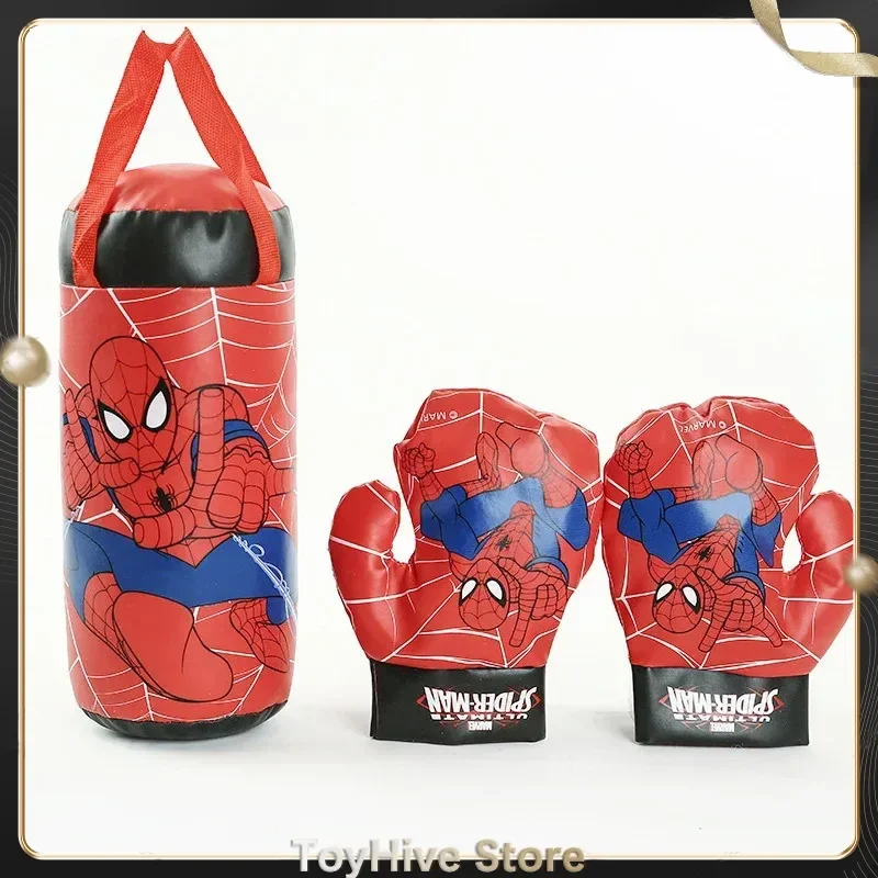 Spider Man Children'S Mini Boxing Set Glove+Bag Anime Cartoon Cute Sports Toy Physical Training Boy Girl Birthday X-Mas Gift Kid view 4