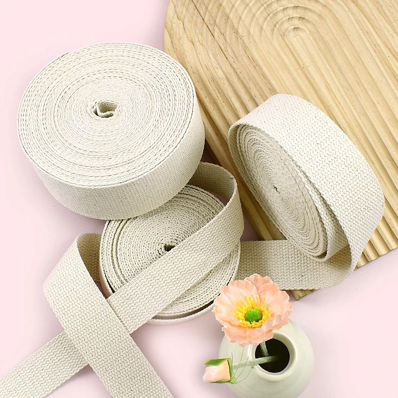 

20M 10-50mm Polyester/Cotton Webbing Band 1.8mm Thick Ribbon Bands Bag Strap Belt Garment Bias Binding DIY Sewing Accessories