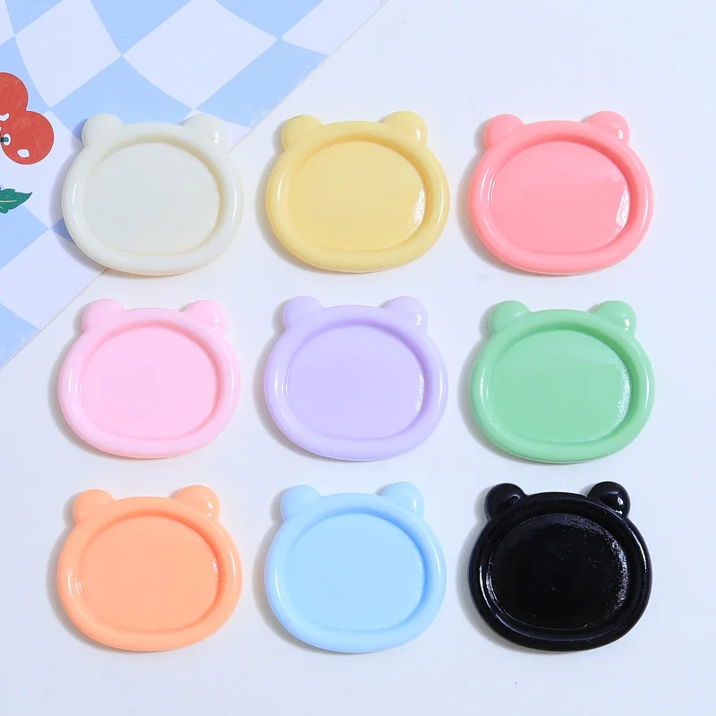 20Pcs Kawaii Bear Shape Plate Flat Back Resin Cabochons Scrapbooking DIY Jewelry Craft Decoration Accessories Colorful Bears