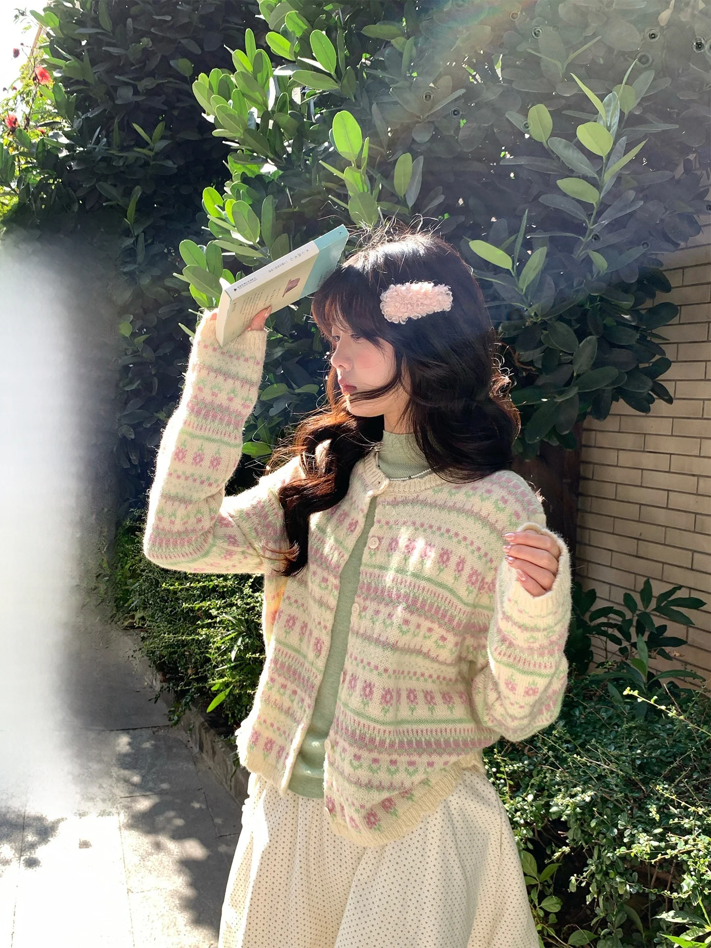 

Новая модель: Вязаный кардиган Holli Korean Sle с круглым вырезом, узором Fair Isle, на одной пуговице, универсальный, для ранней весны