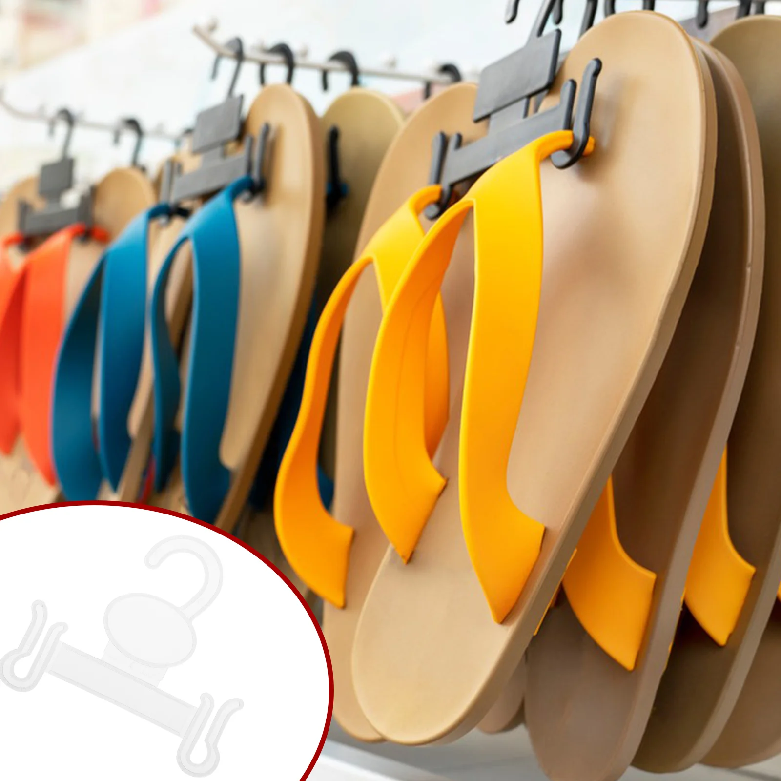 100 PCS Slippers and Sandal Hooks Drying Shoe Storage Hanging Organizer over The Door Plastic Baseball Hat