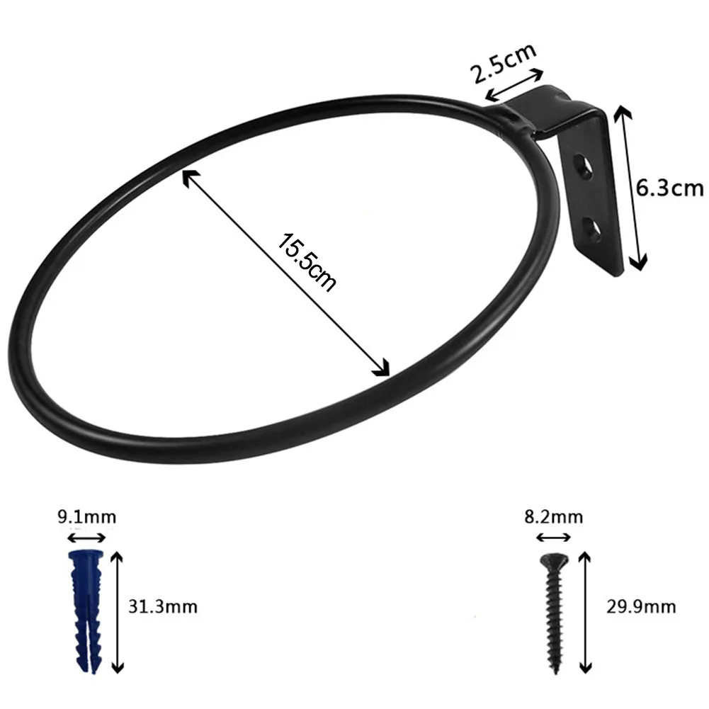 Bracket Flower Pot Rings Garden Hang Basket Hard Black For Balcony Iron Multipurpose Office Practical High Quality