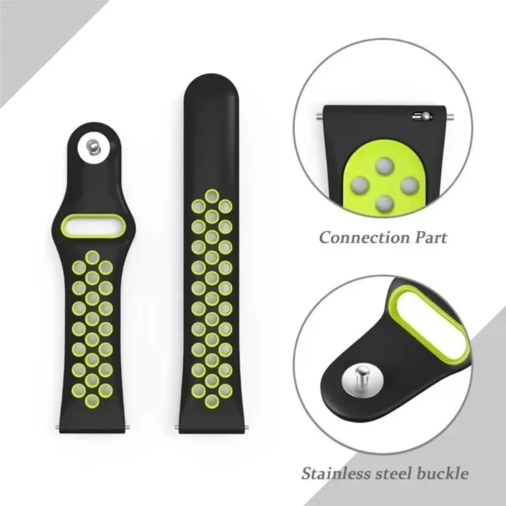 18/20/22mm Soft Silicone Strap for OPPO Watch X3/S/X3 Mini Breathable Bracelet Oneplus Watch 4/Lite/3 43mm Amazfit balance 3 2