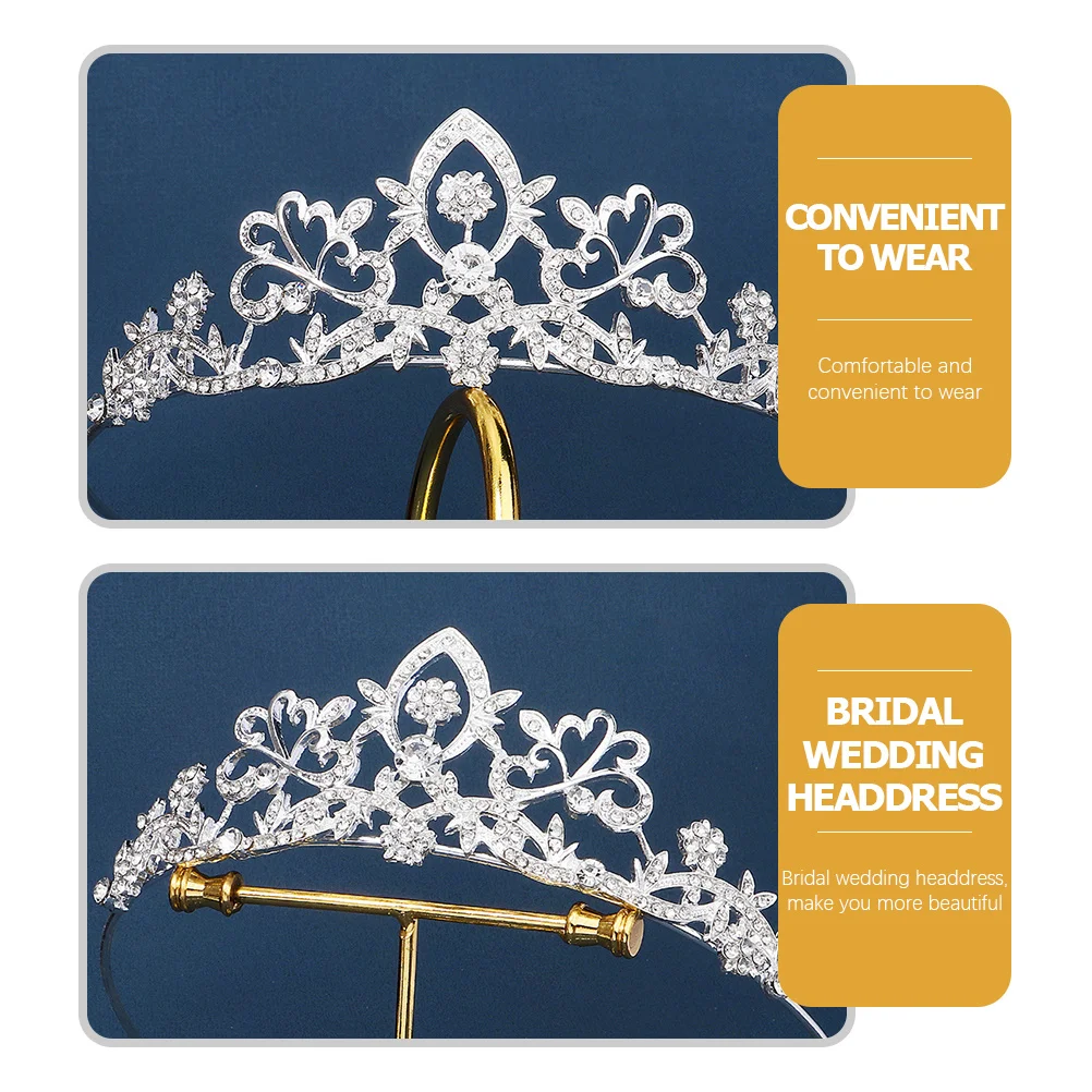 

Alloy Elegant Bridal Crown Rhinestone Headband Handmade Tiara Decor For Wedding Party Birthday Costume Cosplay Prom Anniversary