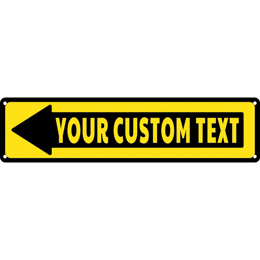 Personalized Classic Arrow‑Shaped Custom Text Metal Wall Sign 4×16in, 2D‑Flat Multifunctional Indoor Outdoor Decor Plaque