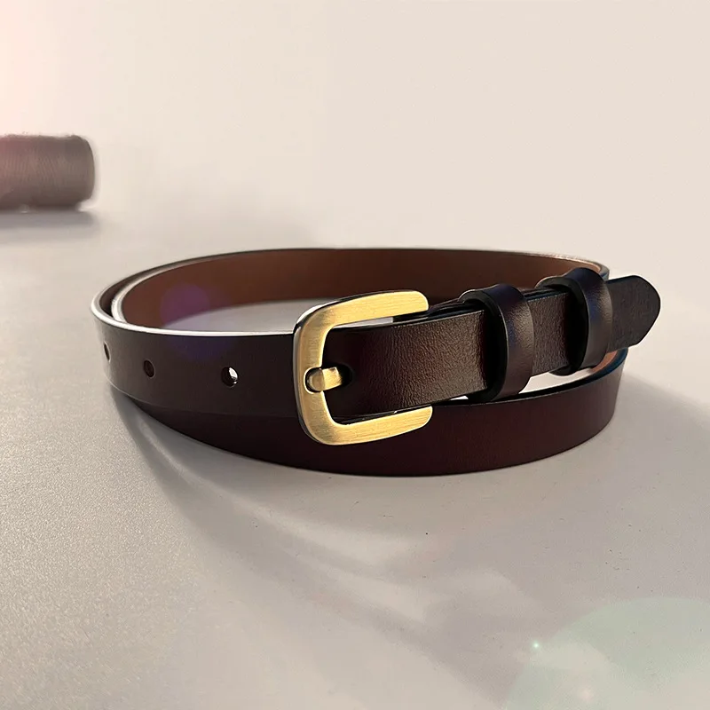

Ladies' Vintage Genuine Leather Belt Versatile Cowhide Belt Square Buckle Belt Womens Luxury Designer Clothes Accessories